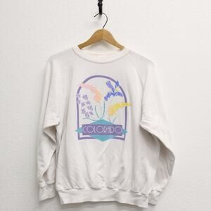 Vintage Colorado Flowers Sweatshirt Large